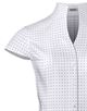 Bluse, modern-fit / leicht tailliert, Kelchkragen , Kurzarm, gepunktet -bügelleicht