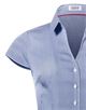 Blouse, modern-fit / slightly fitted, shirt collar , short sleeves, striped - easy-iron Blouse, modern-fit / slightly fitted, shirt collar , short sleeves, striped - easy-iron