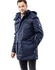 Winter coat with stand-up collar, detachable hood and drawstring at waist Winter coat with stand-up collar, detachable hood and drawstring at waist