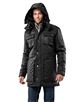 Winter coat, tone in tone quilted, with stand- up collar, detachable hood and drawstring at waist Winter coat, tone in tone quilted, with stand- up collar, detachable hood and drawstring at waist