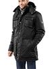 Winter coat, tone in tone quilted, with stand- up collar, detachable hood and drawstring at waist Winter coat, tone in tone quilted, with stand- up collar, detachable hood and drawstring at waist