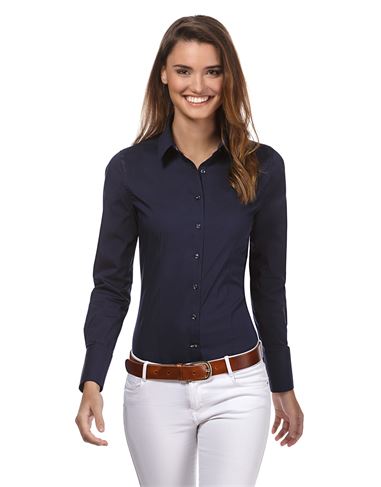 Bluse, slim-fit, uni - easy iron, bügelleicht
