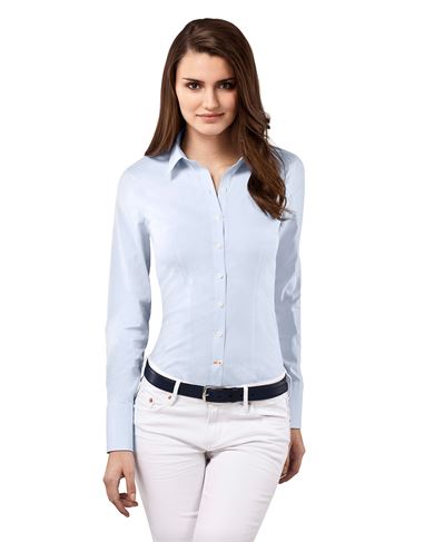 Bluse, slim-fit, uni - easy iron, bügelleicht