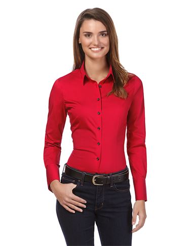 Bluse, slim-fit, uni - easy iron, bügelleicht