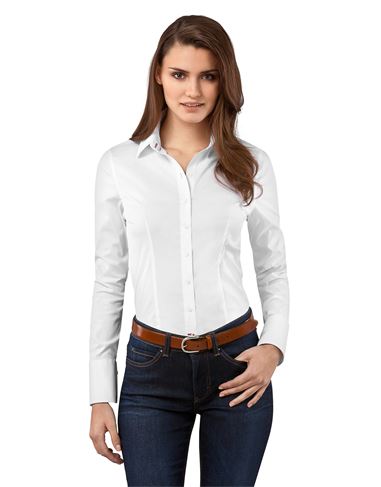 Bluse, slim-fit, uni - easy iron, bügelleicht