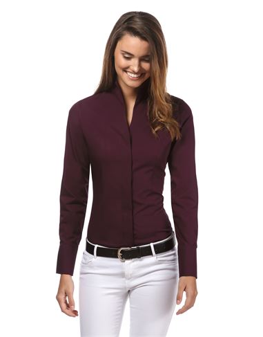 Bluse, modern-fit, Kelchkragen, uni - bügelleicht