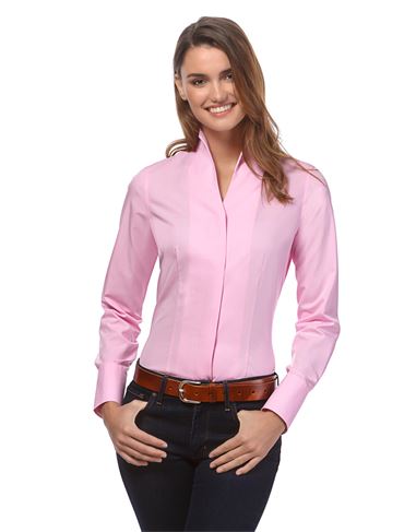 Bluse, modern-fit, Kelchkragen, uni - bügelleicht