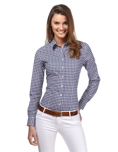 Bluse, modern-fit, kariert - bügelleicht