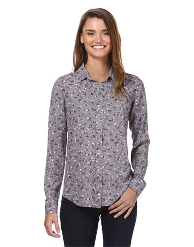 Bluse, gerade geschnitten mit Hemdkragen