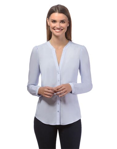 Bluse, gerade geschnitten mit Tunika-Ausschnitt