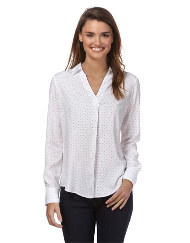 Bluse, gerade geschnitten mit Hemdkragen