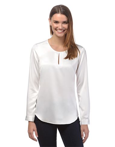 Bluse, leicht tailliert, Rundhals