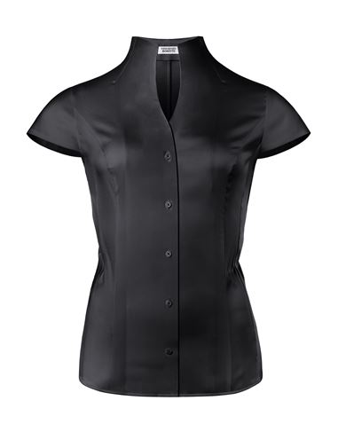 Bluse, slim-fit / tailliert, stretch, Kelchkragen , Kurzarm -bügelleicht