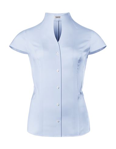Bluse, slim-fit / tailliert, stretch, Kelchkragen , Kurzarm -bügelleicht