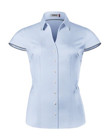 Bluse, slim-fit / tailliert, stretch, Hemdkragen , Kurzarm -bügelleicht