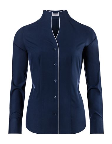 Bluse, modern-fit / leicht tailliert, Kelchkragen - bügelleicht