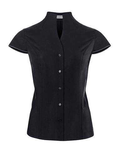 Bluse, modern-fit / leicht tailliert, Kelchkragen , Kurzarm -bügelleicht