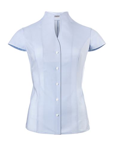 Bluse, modern-fit / leicht tailliert, Kelchkragen , Kurzarm -bügelleicht