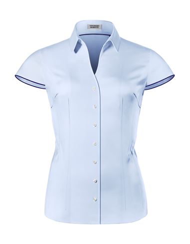 Bluse, modern-fit / leicht tailliert, Hemdkragen , Kurzarm -bügelleicht