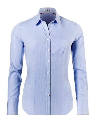 Bluse, modern-fit / leicht tailliert, Hemdkragen , gestreift - bügelleicht