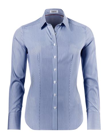 Bluse, modern-fit / leicht tailliert, Hemdkragen , gestreift - bügelleicht