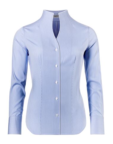 Bluse, modern-fit / leicht tailliert, Kelchkragen , gestreift - bügelleicht