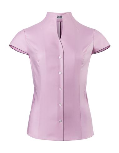 Bluse, modern-fit / leicht tailliert, Kelchkragen , soft Oxford, Kurzarm - bügelleicht