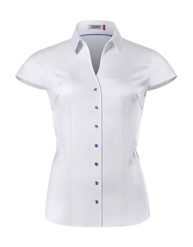 Bluse, modern-fit / leicht tailliert, Hemdkragen , soft Twill, Kurzarm - bügelleicht