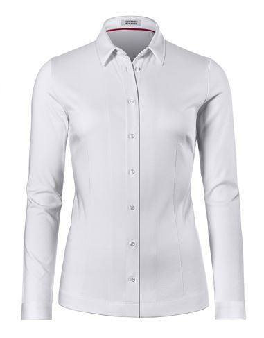 Bluse, modern-fit / leicht tailliert, Hemdkragen , Jersey - bügelleicht