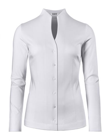 Bluse, modern-fit / leicht tailliert, Kelchkragen , Jersey - bügelleicht