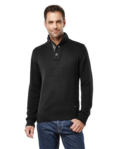 Pullover - Troyer aus Grobstrick, mit Stehkragen