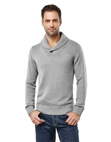 Jumper, chunky knit, with shawl collar Jumper, chunky knit, with shawl collar