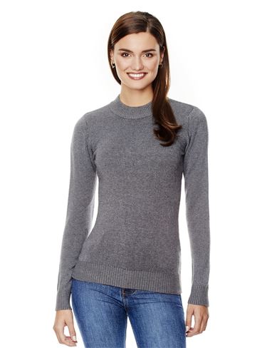 Pullover mit geripptem Stehkragen