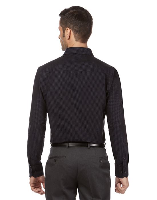 Hemd, slim-fit, gemustert, mit Kontrasteinlage - bügelfrei