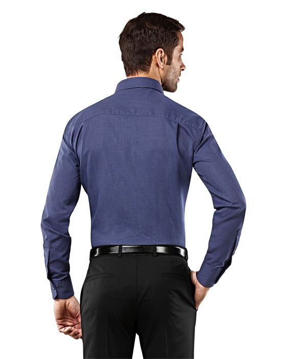 Hemd, slim-fit, gemustert, mit Kontrasteinlage - bügelfrei
