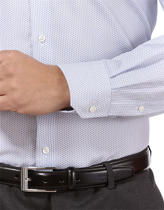 Hemd, slim-fit, gemustert, mit Kontrasteinlage - bügelfrei