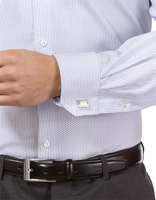 Hemd, slim-fit, gemustert, mit Kontrasteinlage - bügelfrei