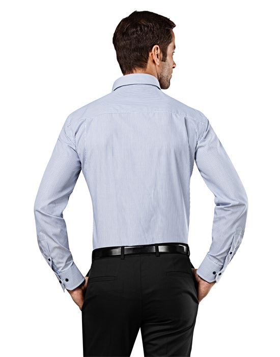 Hemd, slim-fit, gestreift mit Kontrasteinlage - bügelfrei