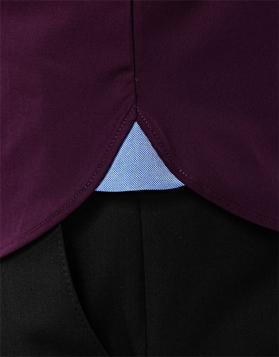 Shirt, regular-fit, uni, with contrasting trim - non-iron