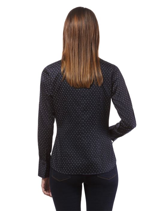 Bluse, modern-fit, Kelchkragen, uni - bügelleicht