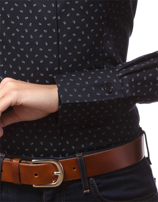 Bluse, modern-fit, Kelchkragen, uni - bügelleicht