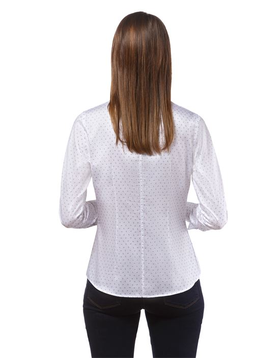 Blouse, modern-fit, cup-shaped collar, uni - easy iron