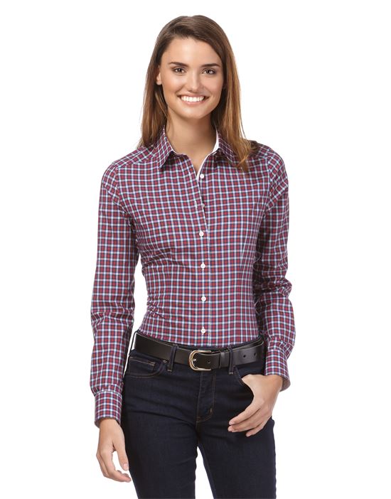 Bluse, modern-fit, kariert - bügelleicht