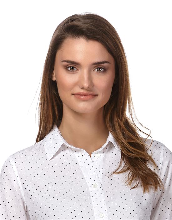 blouse, straight cut with shirt collar