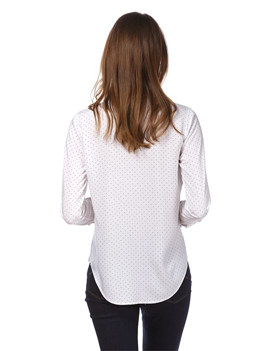 blouse, straight cut with shirt collar