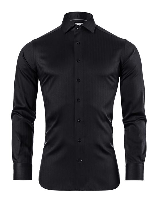 Hemd, slim-fit / tailliert, Fischgrat - bügelfrei