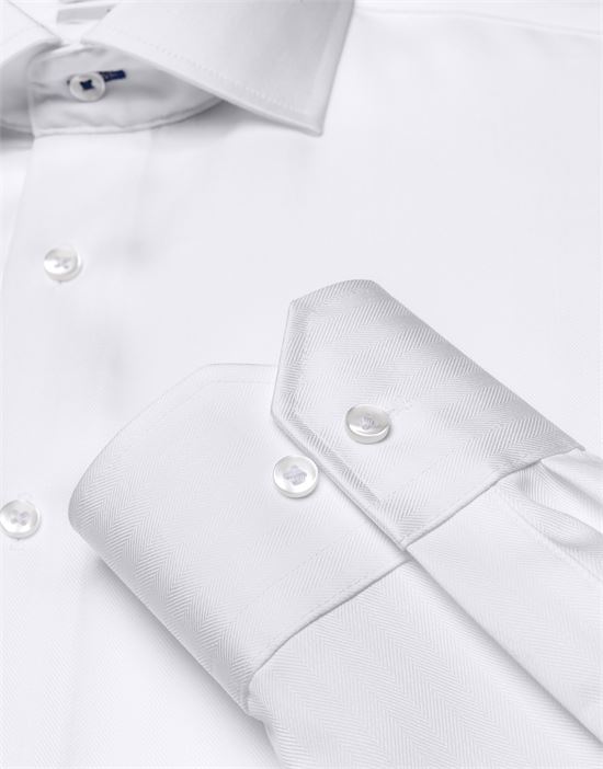 Shirt, slim-fit / fitted, herringbone - non-iron