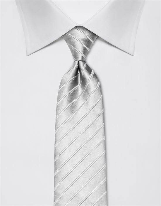 Tie, pure silk, tone in tone striped