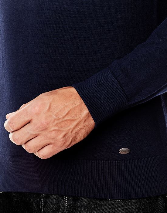 Jumper with ribbed turtle-neck, slim-fit